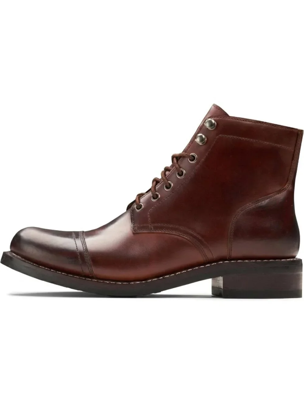 Men's Burgundy Casual Leather Dress Lace Up Ankle Boots Slip on Chukka Boots